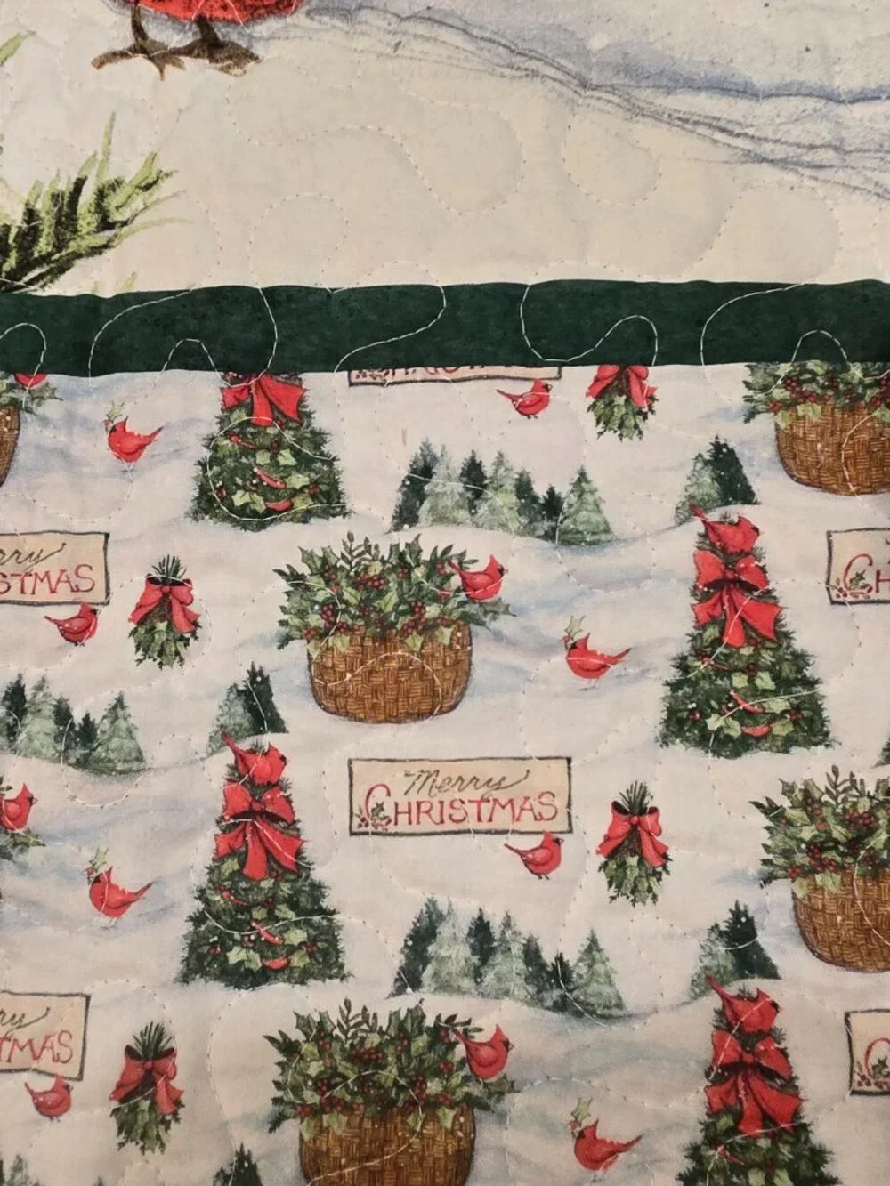 Handmade Snowman Christmas Quilt with Buffalo Plaid Fleece Throw, 47